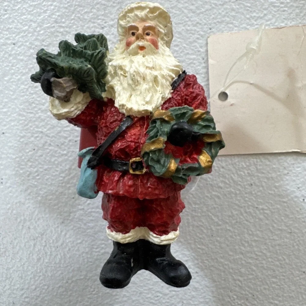 VTG Set of 5‎ Christmas Bear Napkin Rings Holders Red Green Rustic Holiday Decor